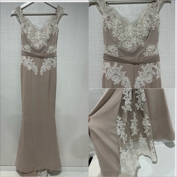 Portia & Scarlett embellished bridesmaid/ formal gown dusty rose size XS - Picture 1 of 16